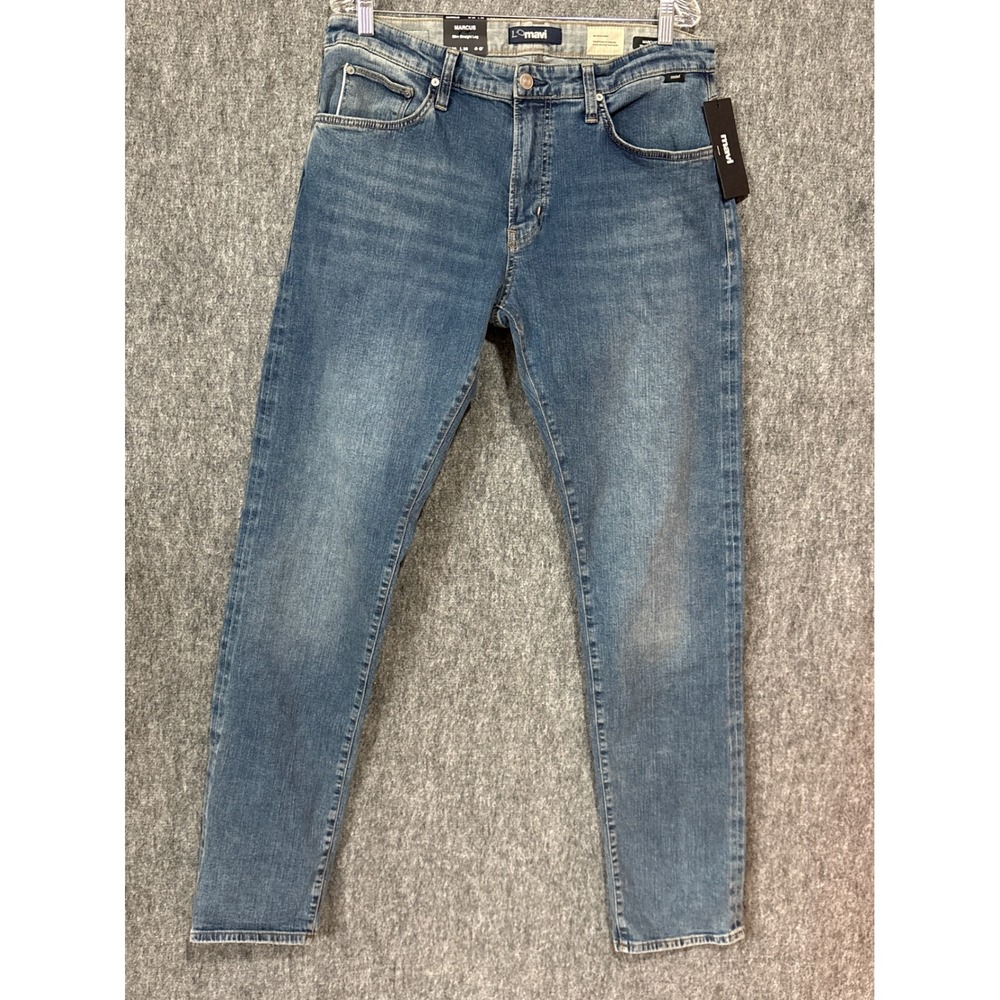 Mavi Marcus Slim Straight Leg Selvedge Denim Jeans Blue W36 L36 NEW